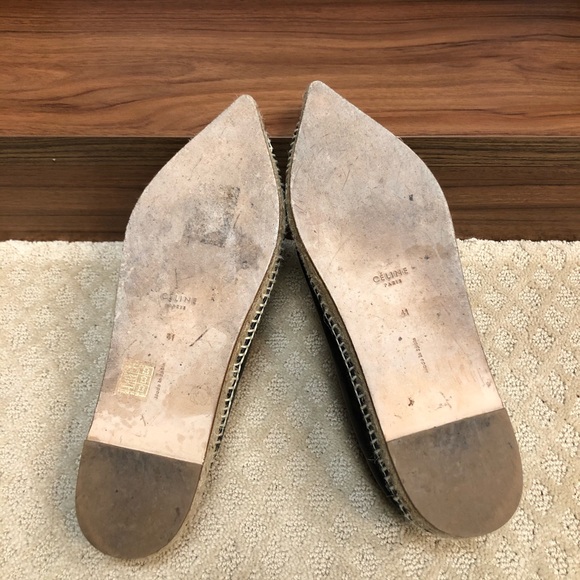 Celine Pointed Nappa Leather Flat Espadrilles - Picture 8 of 8